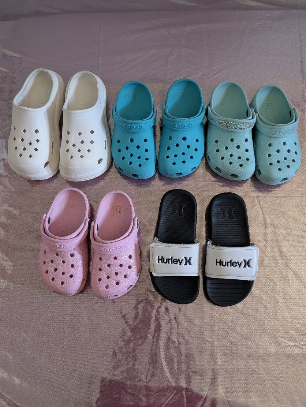 5 Pairs Of Kids Shoes - Crocs & Slides